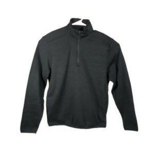 PGA Tour Golf mens Sweater Solid Fleece Black 1/4 Zip long sleeve